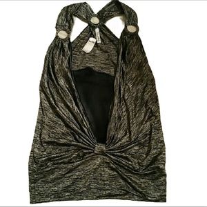 YOYO 5 Gray Clubbing cocktail Night out halter Top